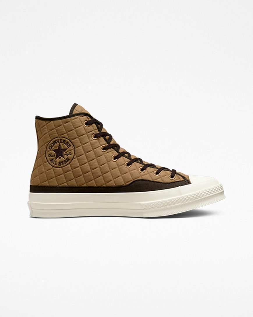 Men\'s Converse Chuck 70 Quilted High Top Shoes Brown / Black | AU 34180E